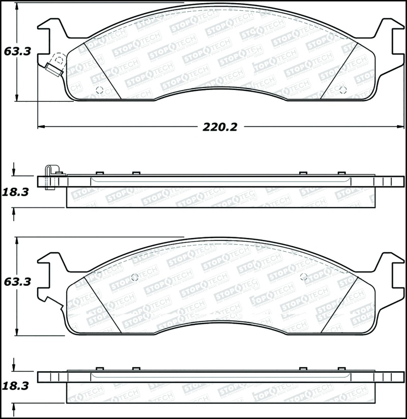 Dodge Ram 2500 Brake Pads - Stoptech - Street Select - `03-`08 Dodge Ram 2500 Brake Pads - Stoptech - Street Select - `03-`08