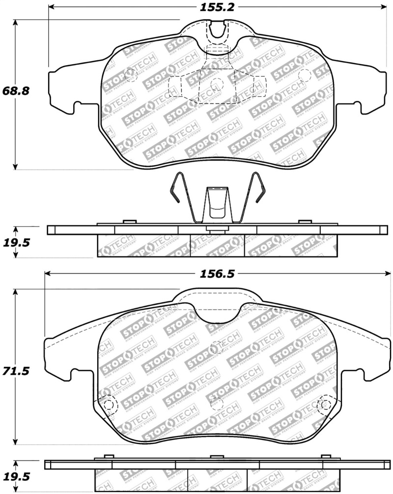 Cadillac BLS Brake Pads - Front - Stoptech - Street Select - `07-`09