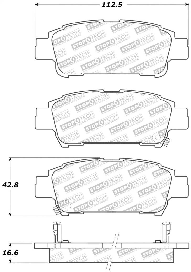Toyota Sienna Brake Pads - Front/Rear - Stoptech - Street Select - `04-`10