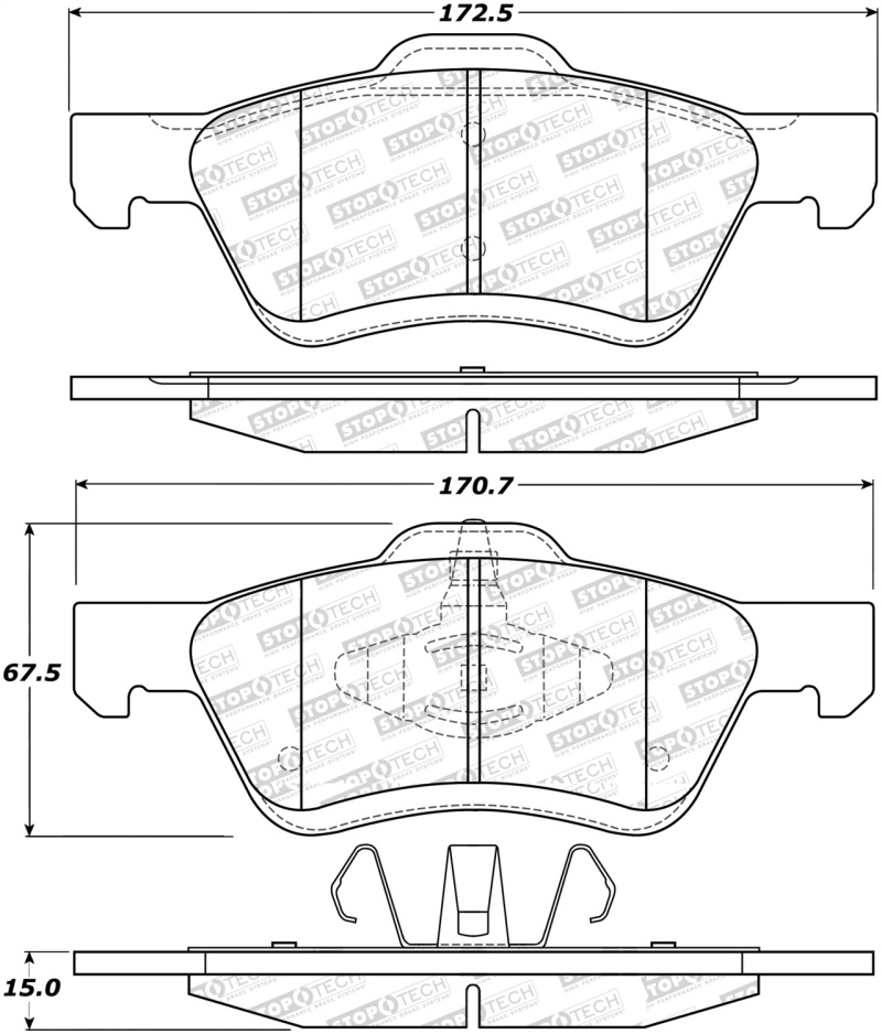 Ford Escape Brake Pads - Stoptech - Street Select - `04-`12 Ford Escape Brake Pads - Stoptech - Street Select - `04-`12