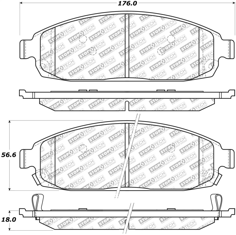 Jeep Commander Brake Pads - Front - Stoptech - Street Select - `06-`10 Jeep Commander Brake Pads - Front - Stoptech - Street Select - `06-`10