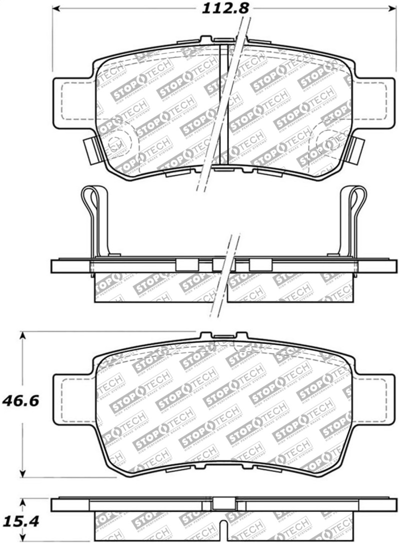 Honda Odyssey Brake Pads - Front + Rear - Stoptech - Street Select - `05-`10 Honda Odyssey Brake Pads - Front + Rear - Stoptech - Street Select - `05-`10