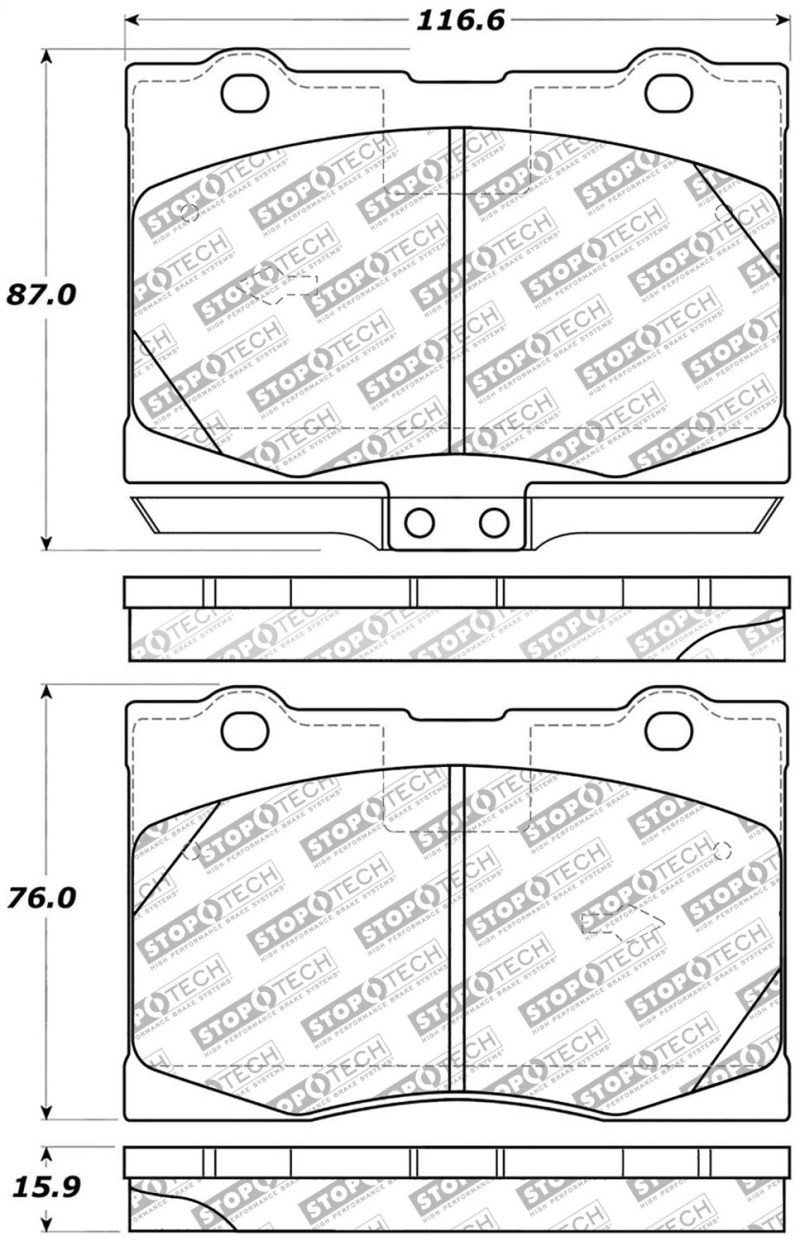 Acura RL Brake Pads - Front - Stoptech - Street Select - `05-`12 Acura RL Brake Pads - Front - Stoptech - Street Select - `05-`12