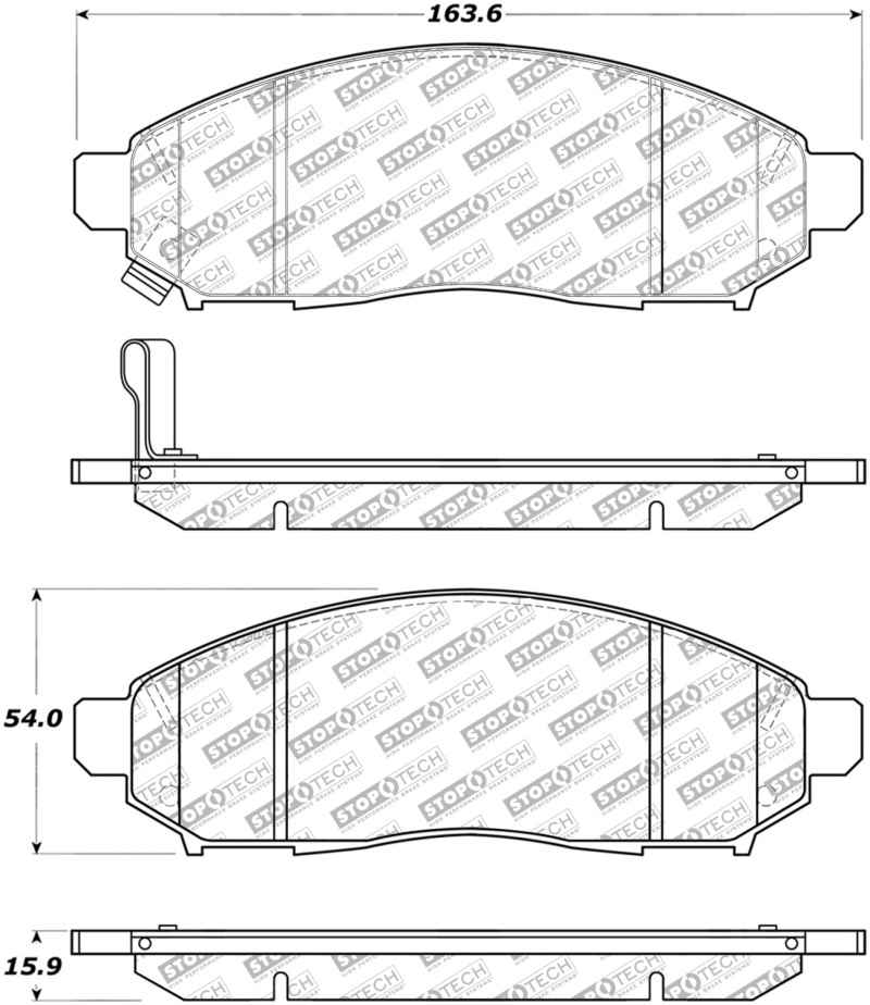 Nissan NV200 Brake Pads - Front - Stoptech - Street Select - `13-`18