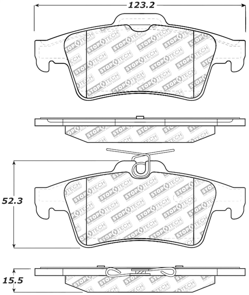 Chevrolet Cobalt Brake Pads - Rear - Stoptech - Street Select - `08-`10
