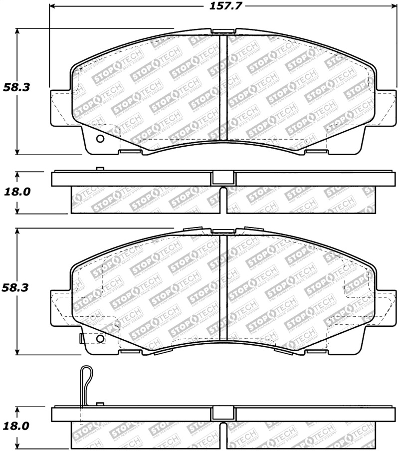 Honda Ridgeline Brake Pads - Rear - Stoptech - Street Select - `06-`11 Honda Ridgeline Brake Pads - Rear - Stoptech - Street Select - `06-`11