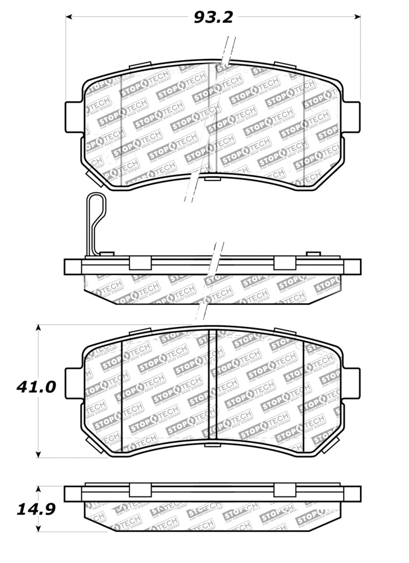 Kia Forte5 Brake Pads - Rear - Stoptech - Street Select - `12-`13 Kia Forte5 Brake Pads - Rear - Stoptech - Street Select - `12-`13