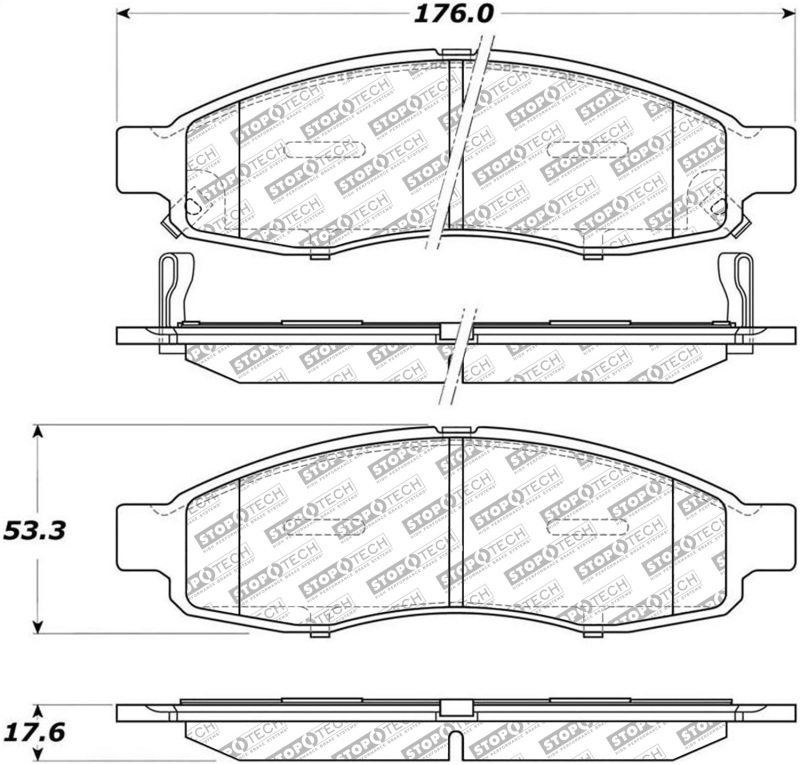 Nissan Pathfinder Armada Brake Pads - Rear - Stoptech - Street Select - 2004