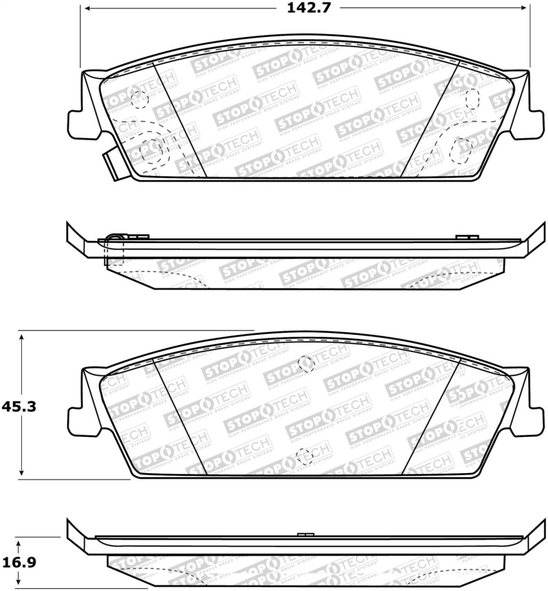 Chevrolet Avalanche Brake Pads - Stoptech - Street Select - `07-`13 Chevrolet Avalanche Brake Pads - Stoptech - Street Select - `07-`13