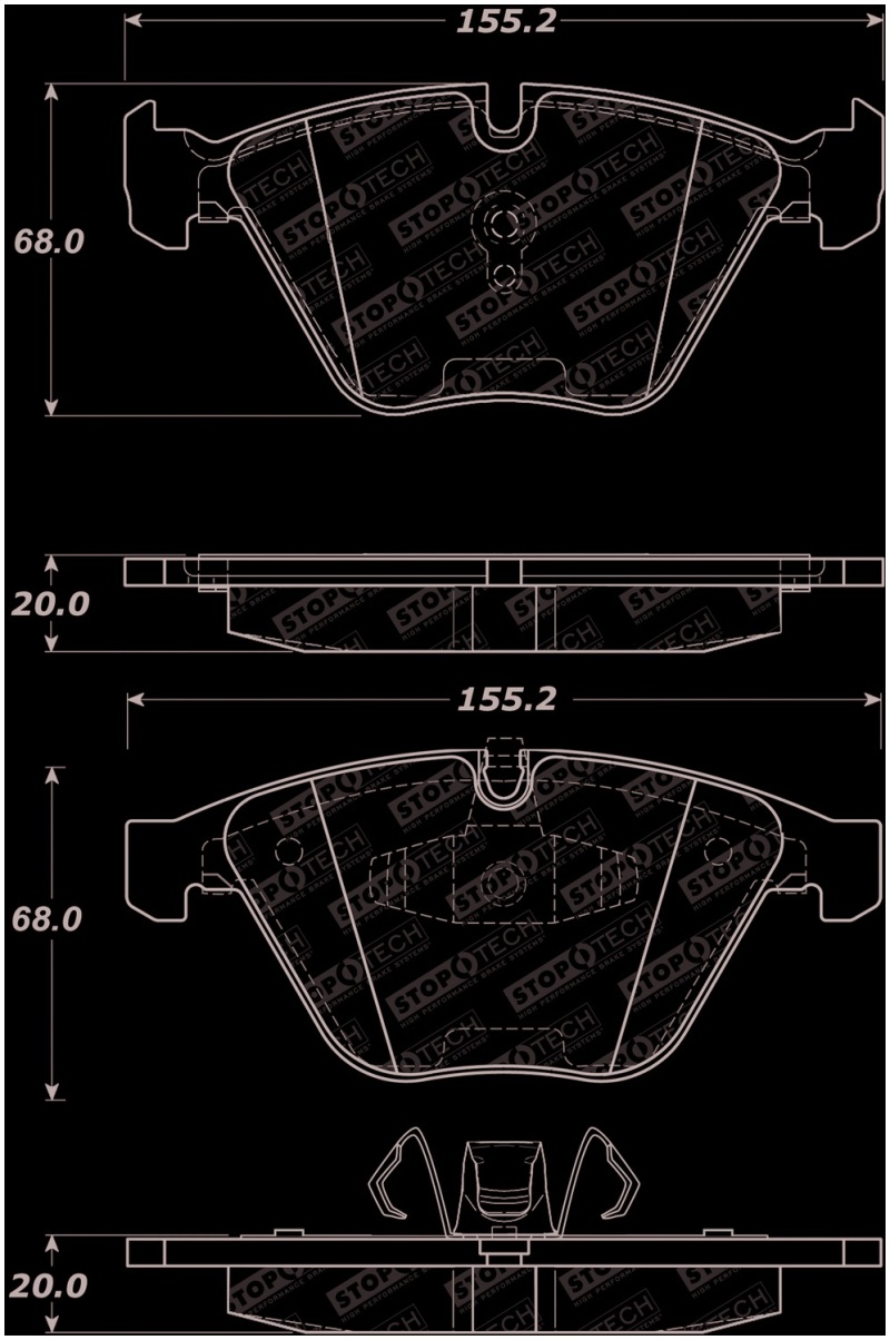 BMW 6 Series Brake Pads - Front - Stoptech - Street Select - `06-`11
