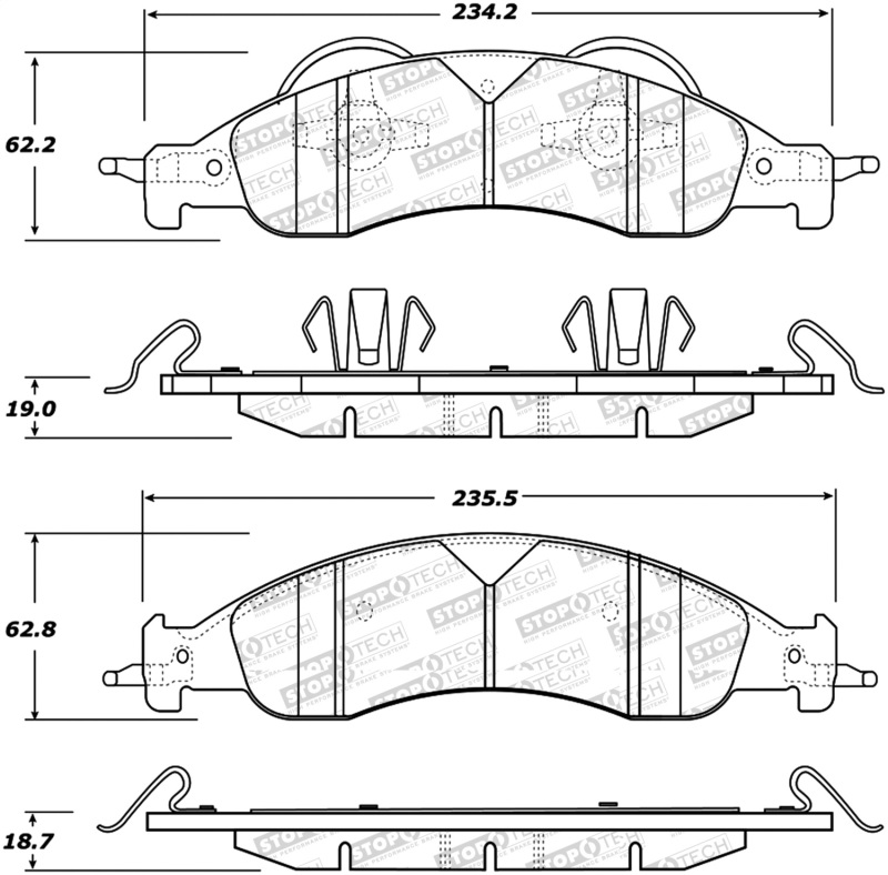 Lincoln Navigator Brake Pads - Stoptech - Street Select - `07-`09 Lincoln Navigator Brake Pads - Stoptech - Street Select - `07-`09