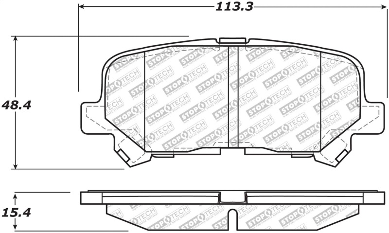 Acura ZDX Brake Pads - Rear - Stoptech - Street Select - `10-`13 Acura ZDX Brake Pads - Rear - Stoptech - Street Select - `10-`13