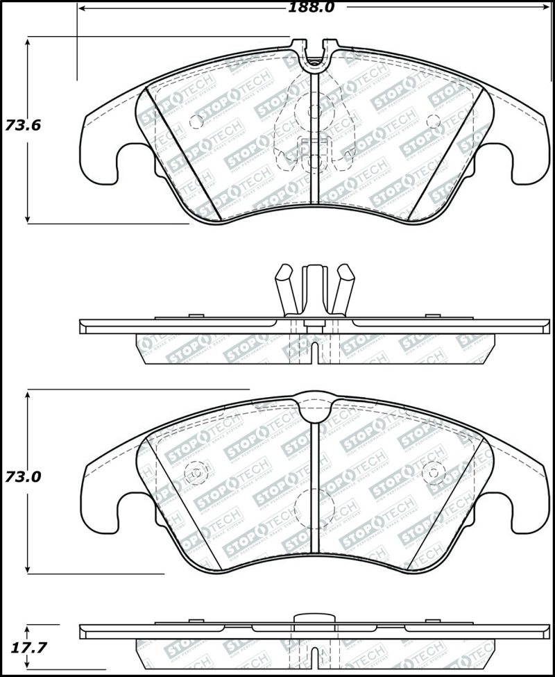 Audi A4 allroad Brake Pads - Front - Stoptech - Street Select - `13-`16 Audi A4 allroad Brake Pads - Front - Stoptech - Street Select - `13-`16