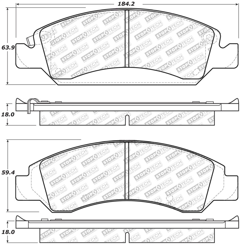 GMC Sierra Brake Pads - Front/Rear - Stoptech - Street Select - `08-`14 GMC Sierra Brake Pads - Front/Rear - Stoptech - Street Select - `08-`14