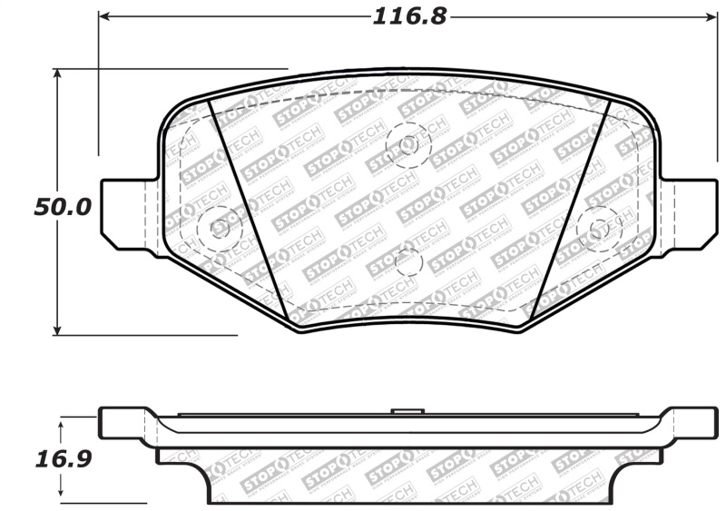 Lincoln MKS Brake Pads - Rear - Stoptech - Street Select - `09-`12 Lincoln MKS Brake Pads - Rear - Stoptech - Street Select - `09-`12