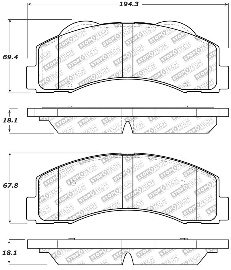 Ford F-150 Brake Pads - Front/Rear - Stoptech - Street Select - `10-`20 Ford F-150 Brake Pads - Front/Rear - Stoptech - Street Select - `10-`20