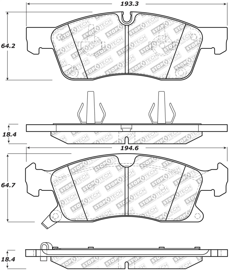 Mercedes-Benz ML250 Brake Pads - Front - Stoptech - Street Select - 2015