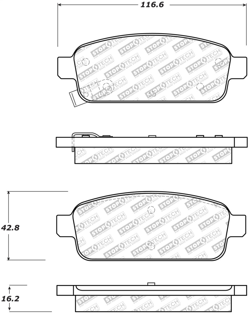 Chevrolet Sonic Brake Pads - Rear - Stoptech - Street Select - `13-`16 Chevrolet Sonic Brake Pads - Rear - Stoptech - Street Select - `13-`16