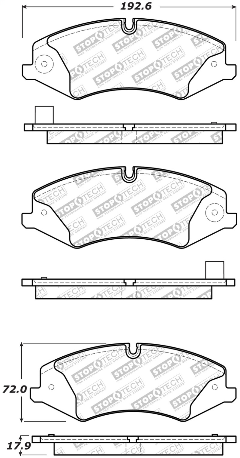 Land Rover Range Rover Brake Pads - Front - Stoptech - Street Select (with Hardware) - `10-`17 Land Rover Range Rover Brake Pads - Front - Stoptech - Street Select (with Hardware) - `10-`17