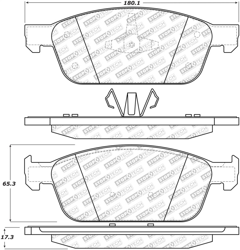 Ford Transit Connect Brake Pads - Front - Stoptech - Street Select - `14-`20 Ford Transit Connect Brake Pads - Front - Stoptech - Street Select - `14-`20