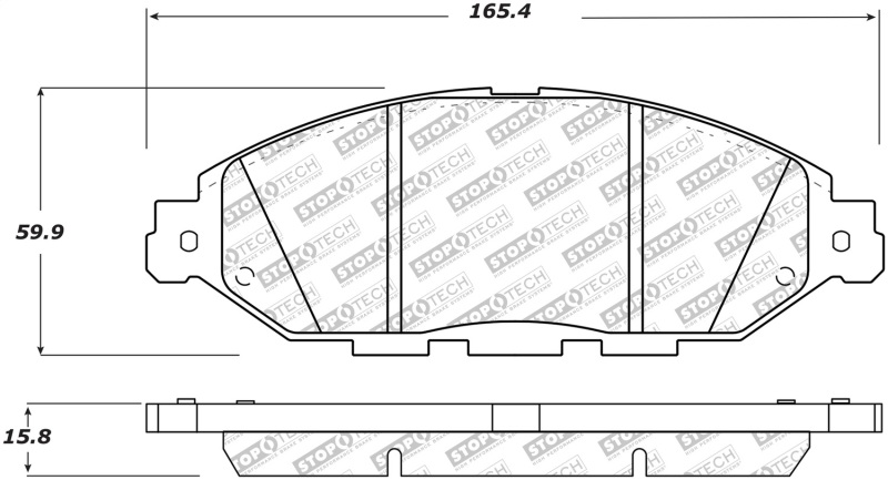 Nissan Murano Brake Pads - Front - Stoptech - Street Select - `15-`22