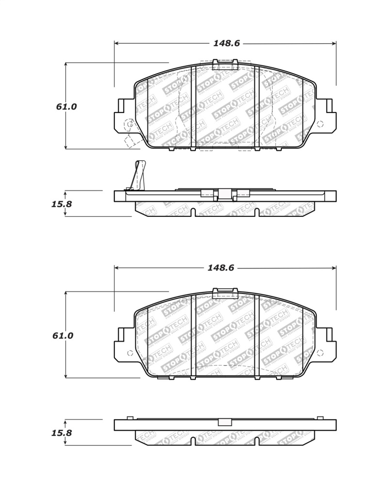 Ford Fusion Brake Pads - Front - Stoptech - Street Select - `13-`20 Ford Fusion Brake Pads - Front - Stoptech - Street Select - `13-`20