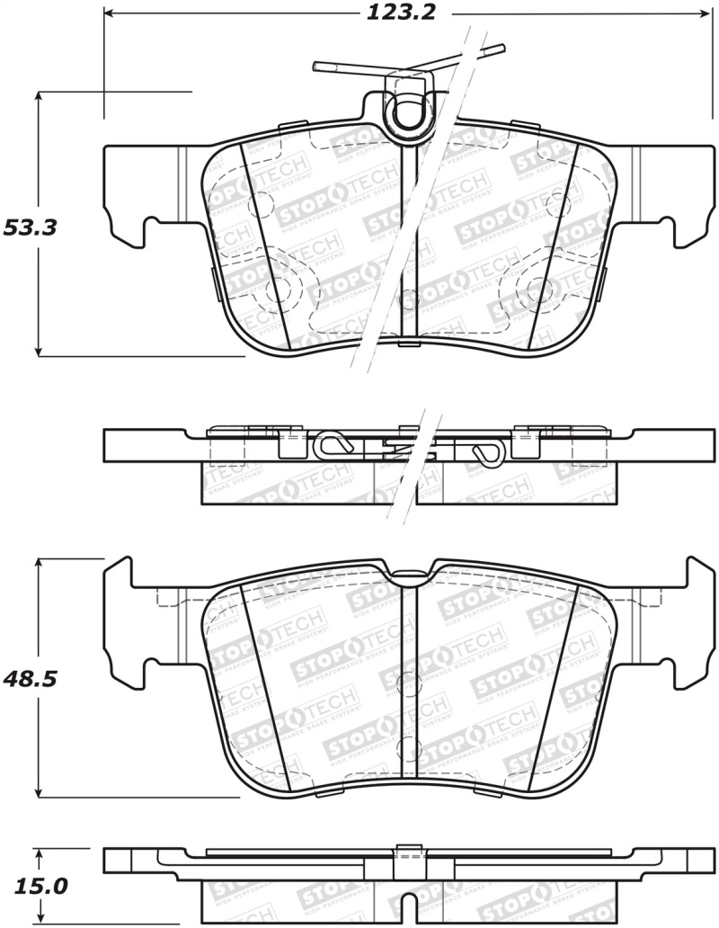 Ford Fusion Brake Pads - Rear - Stoptech - Street Select - `13-`20 Ford Fusion Brake Pads - Rear - Stoptech - Street Select - `13-`20