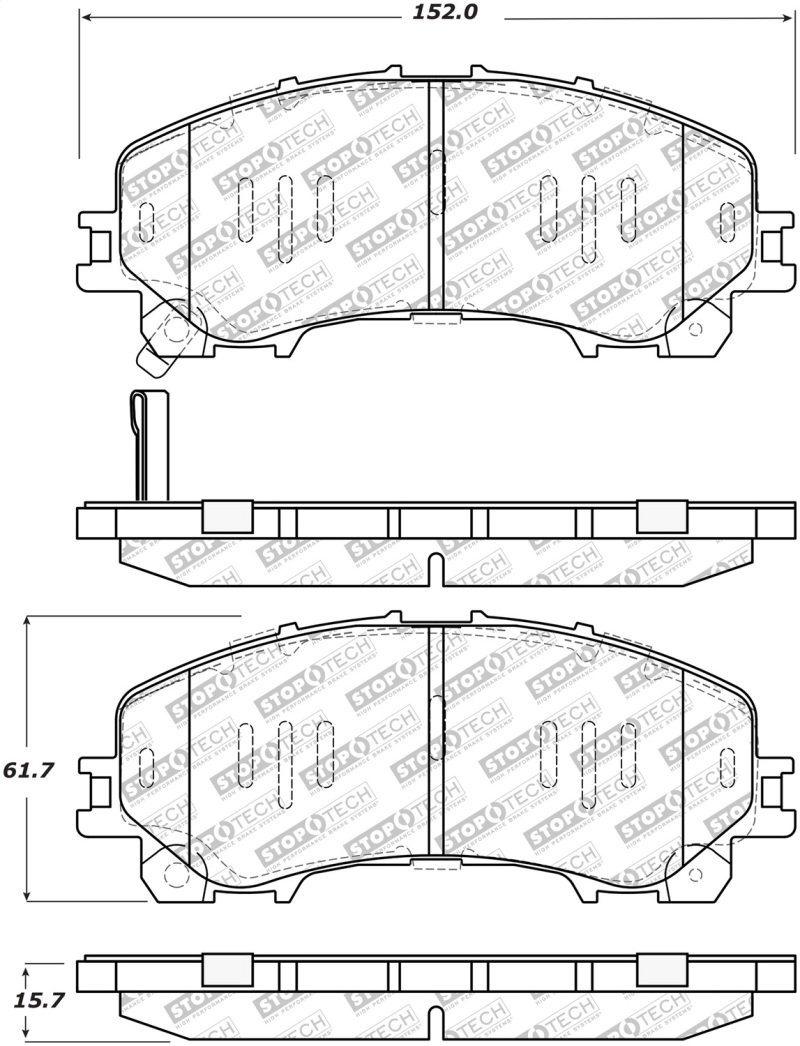 Nissan Rogue Brake Pads - Front - Stoptech - Street Select - `14-`19