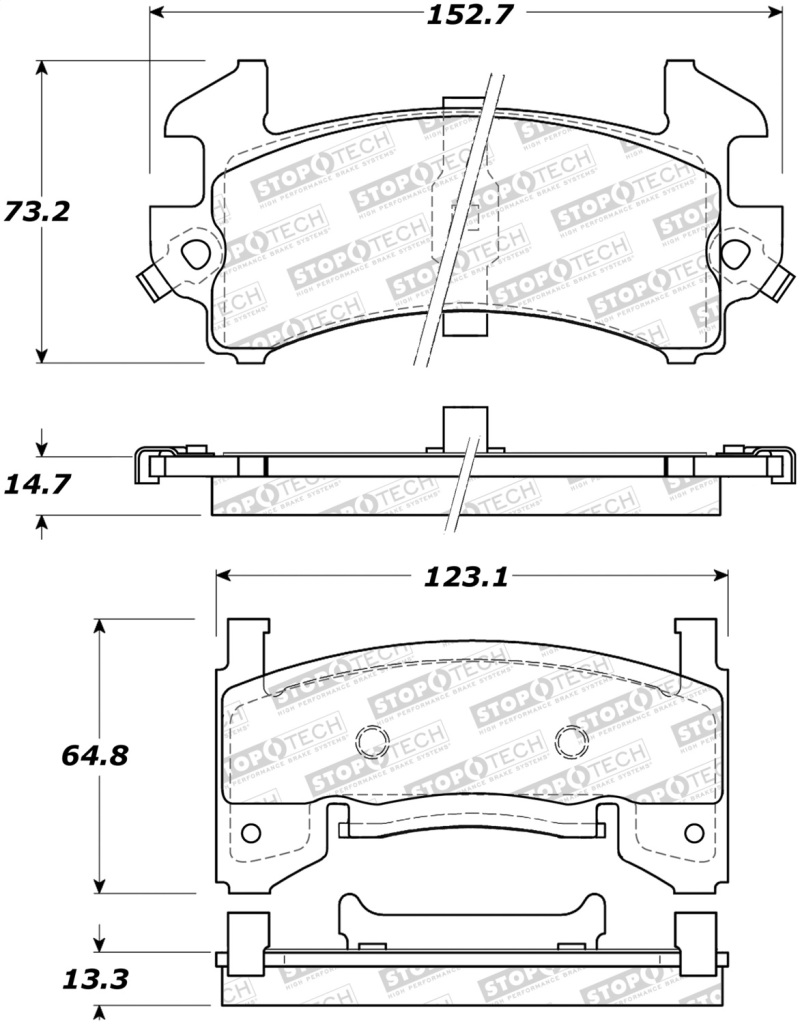 GMC Sonoma Brake Pads - Stoptech - Street - `91-`03 GMC Sonoma Brake Pads - Stoptech - Street - `91-`03