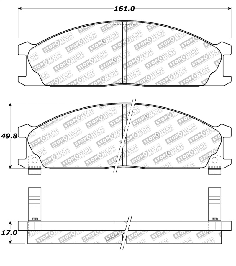 Nissan Frontier Brake Pads - Front - Stoptech - OE-Style (Street Touring) - `98-`04 Nissan Frontier Brake Pads - Front - Stoptech - OE-Style (Street Touring) - `98-`04