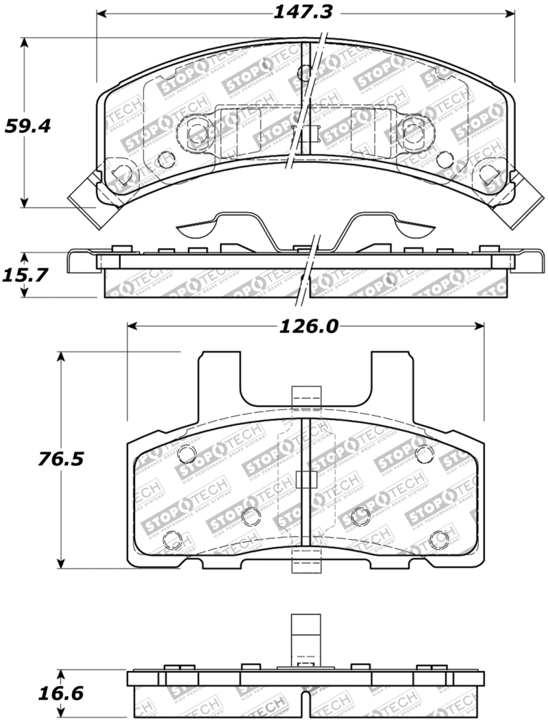 GMC Safari Brake Pads - Front - Stoptech - Street Touring - `90-`02