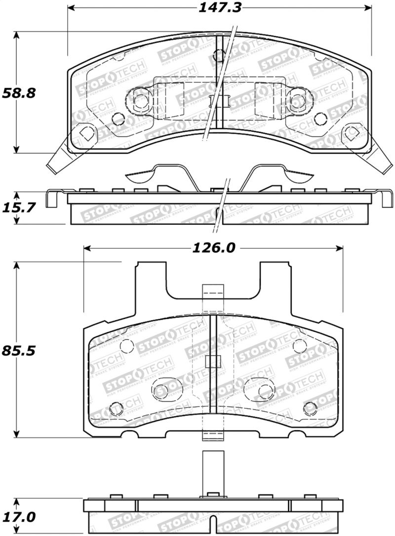 Chevrolet K2500 Brake Pads - Stoptech - Street Brake Pads - `89-`00