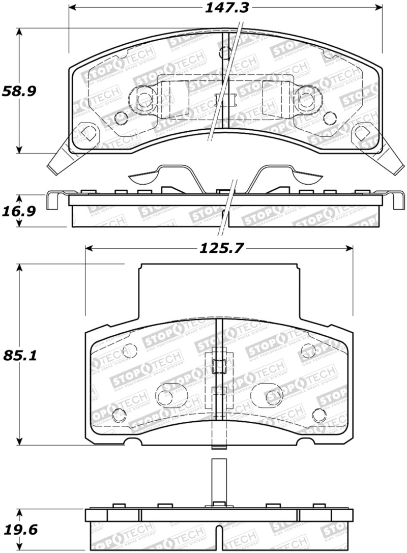 GMC C3500 Brake Pads - Stoptech - Street - `90-`00