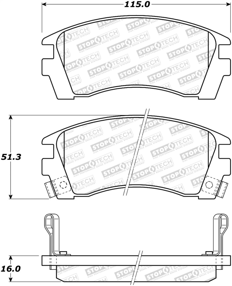 Nissan Tsuru Brake Pads - Front - Stoptech - ST Street - `93-`06