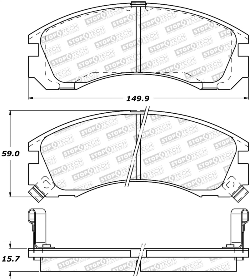 Mitsubishi Montero Brake Pads - Front - Stoptech - OE-Style - `93-`00