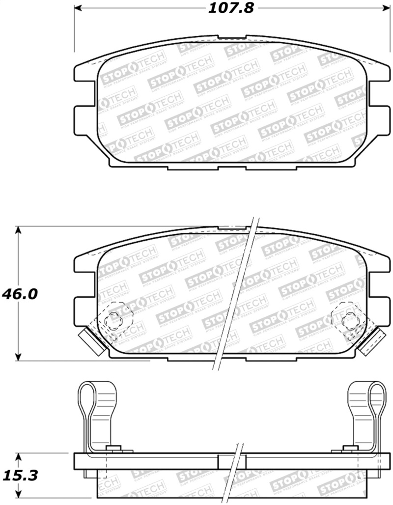 Mitsubishi Eclipse Brake Pads - Rear - Stoptech - Street Performance - `06-`12