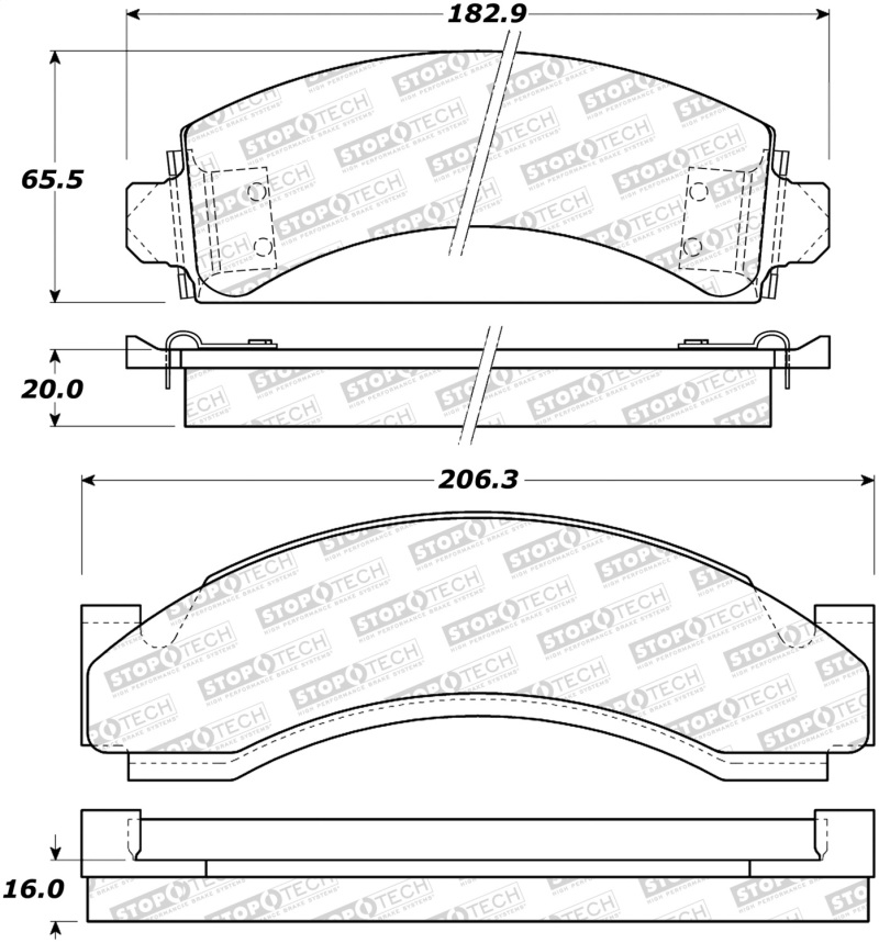 Chevrolet C35 Brake Pads - Rear - Stoptech - Street - `83-`00