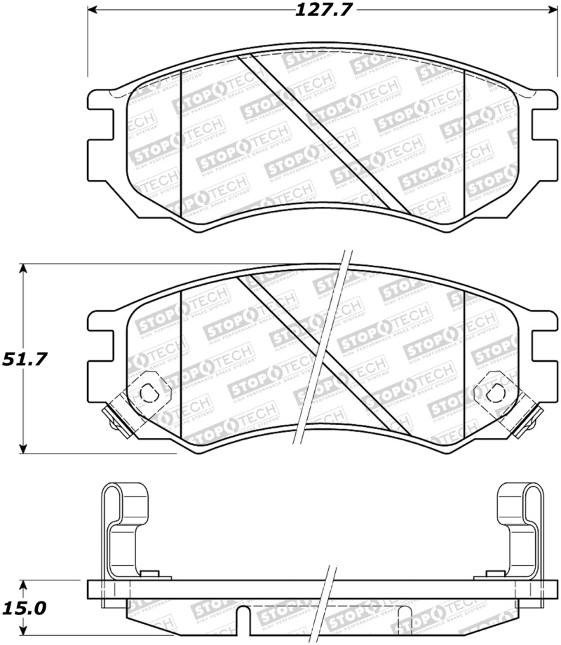 Nissan Lucino Brake Pads - Front - Stoptech - ST Street - `96-`00