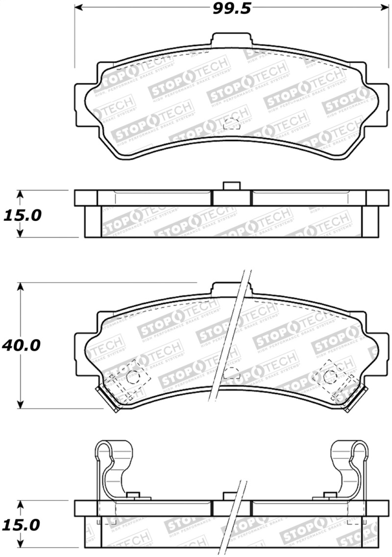 Nissan Lucino Brake Pads - Stoptech - Street - `96-`00