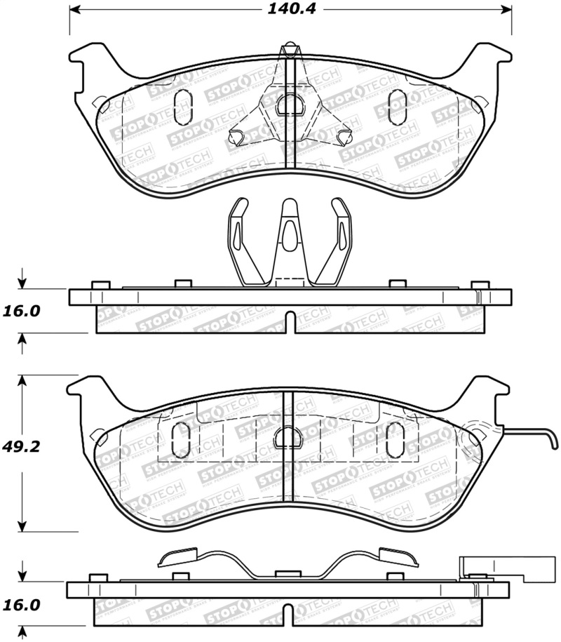 Ford Grand Marquis Brake Pads - Stoptech - Street - `96-`04