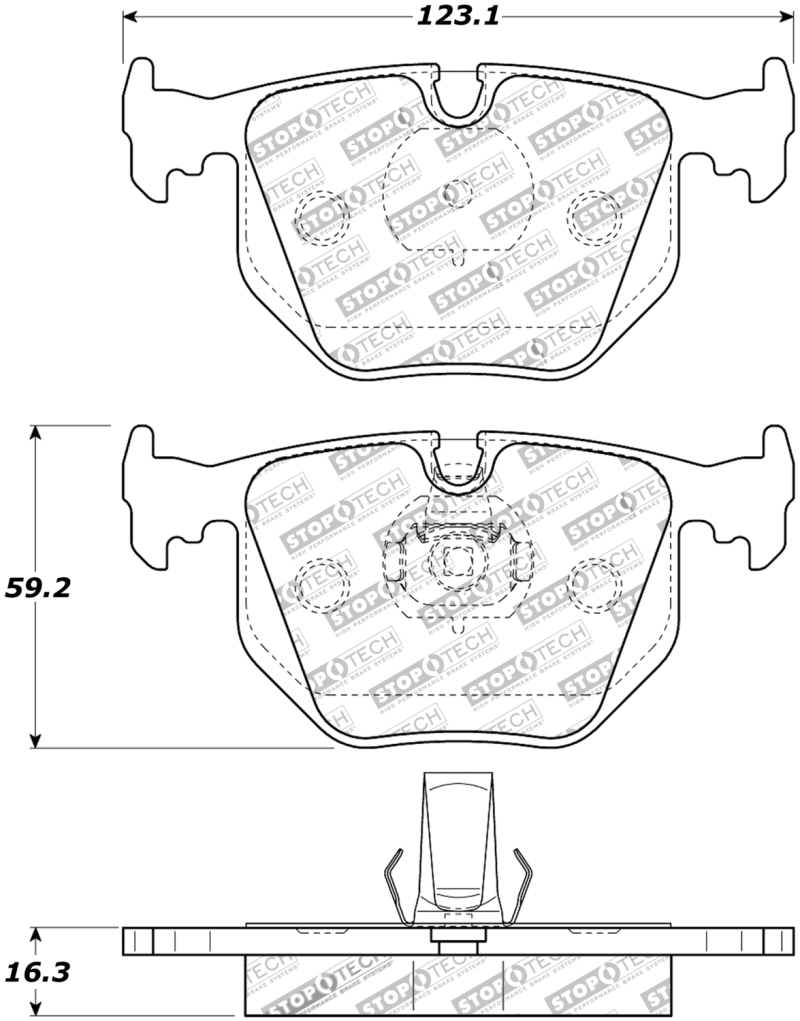 BMW 535i Brake Pads - Rear - Stoptech - Street Touring - `09-`10