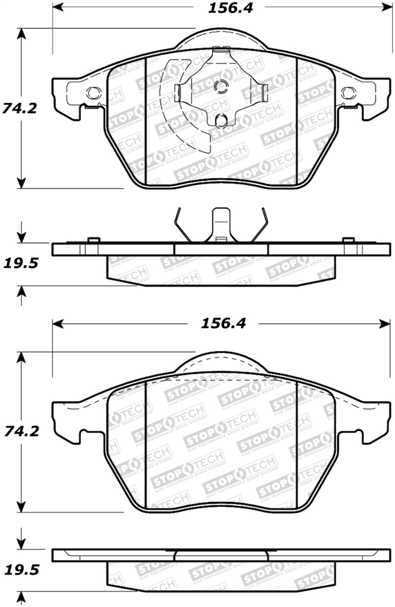 Audi TT Brake Pads - Stoptech - Street Brake Pads - 2000