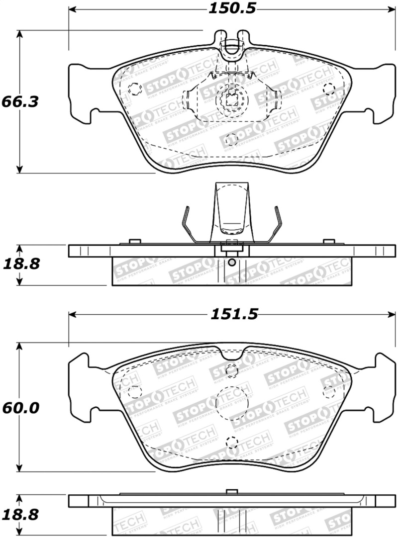 Mercedes-Benz C230 Brake Pads - Stoptech - Street - `99-`00