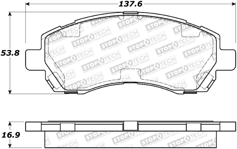 Subaru Legacy Brake Pads - Stoptech - OE-Style Design - `97-`01 Subaru Legacy Brake Pads - Stoptech - OE-Style Design - `97-`01