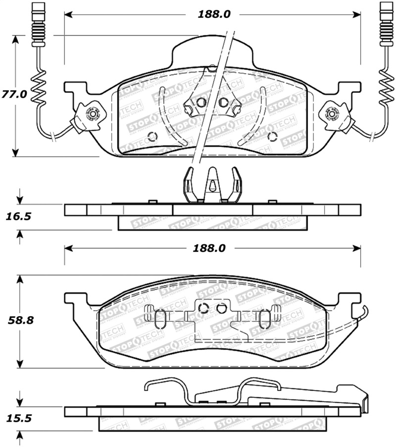 Mercedes-Benz ML350 Brake Pads - Stoptech - Street - `03-`05