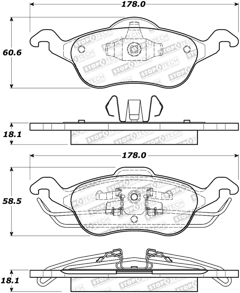 Ford Focus Brake Pads - Stoptech - Street Pads - `00-`04 Ford Focus Brake Pads - Stoptech - Street Pads - `00-`04