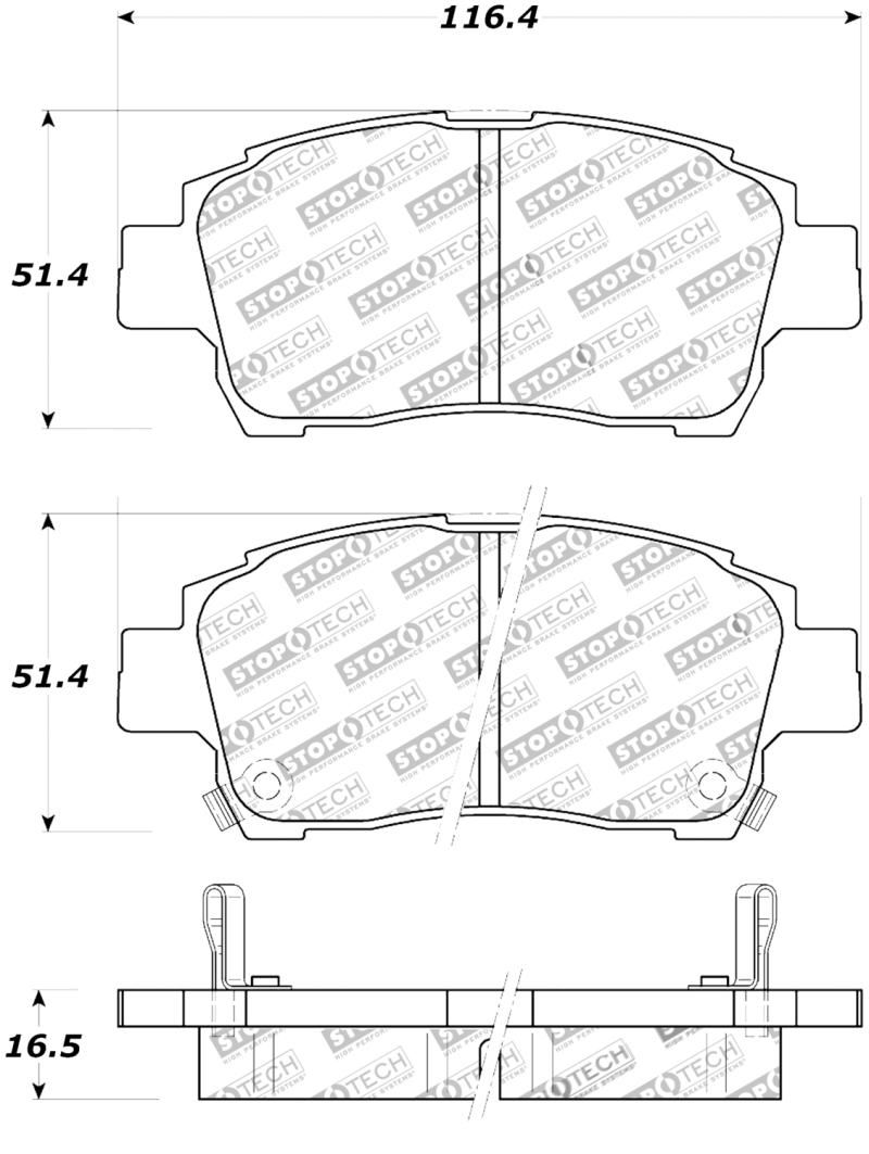 Scion xB Brake Pads - Front - Stoptech - Street Touring - `04-`06