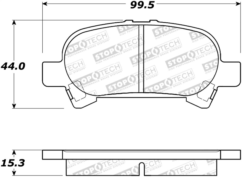 Toyota Camry Brake Pads - Rear - Stoptech - Street Performance - `02-`06