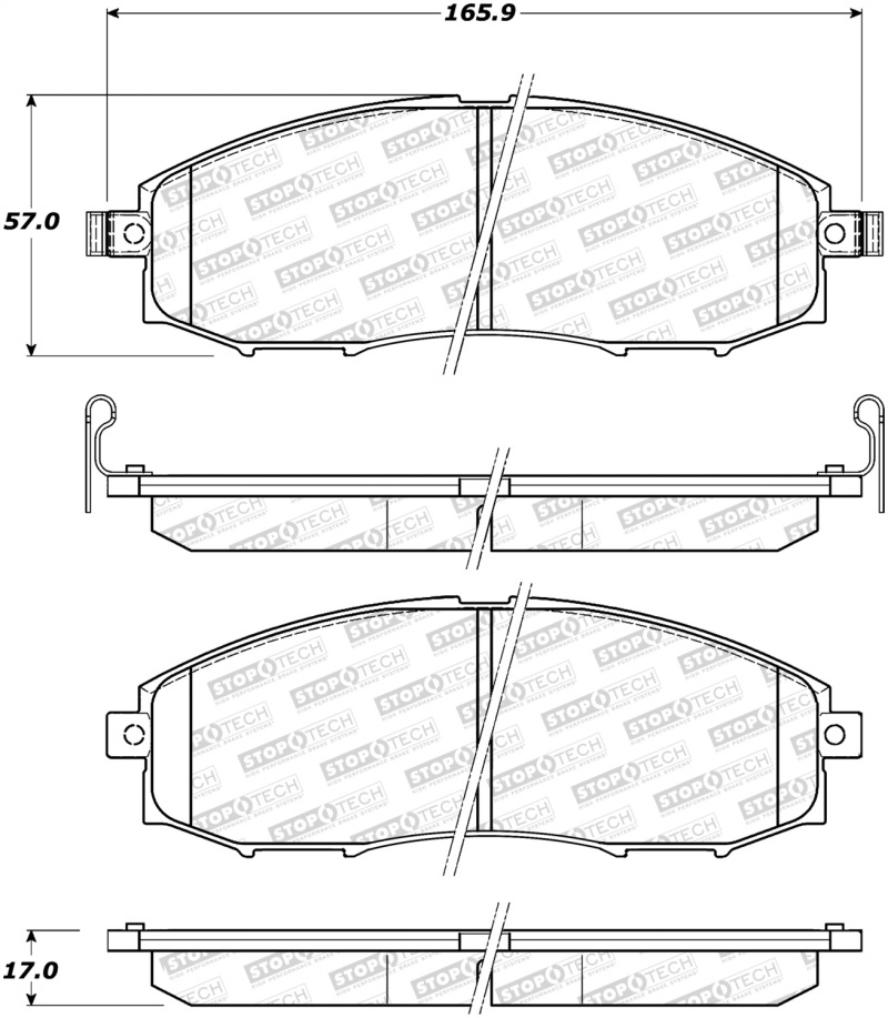 Nissan Frontier Brake Pads - Stoptech - Street - `03-`04 Nissan Frontier Brake Pads - Stoptech - Street - `03-`04