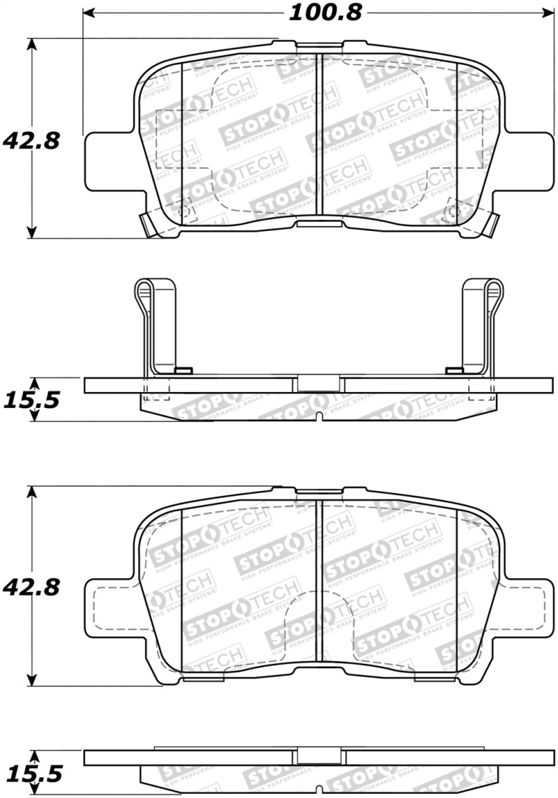 Honda Odyssey Brake Pads - Stoptech - Street with Shims and Hardware - `02-`04 Honda Odyssey Brake Pads - Stoptech - Street with Shims and Hardware - `02-`04